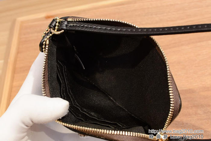 COACH蔻馳 原單級別 COACH 短款零錢包 拉鏈手包 簡單時尚 頭層牛皮 64233  Chz1289